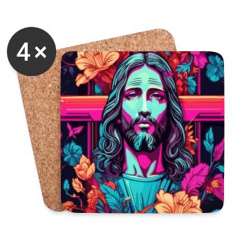 Jesus Christus - Untersetzer (4er-Set) - Weiß - Vorne