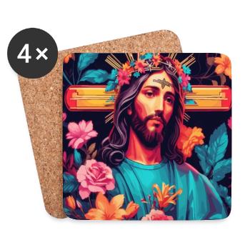 Jesus Christus - Untersetzer (4er-Set) - Weiß - Vorne