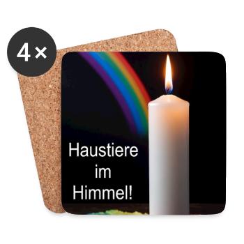 Eine Kerze für alle Haustiere im Himmel - Untersetzer (4er-Set) - Weiß - Vorne