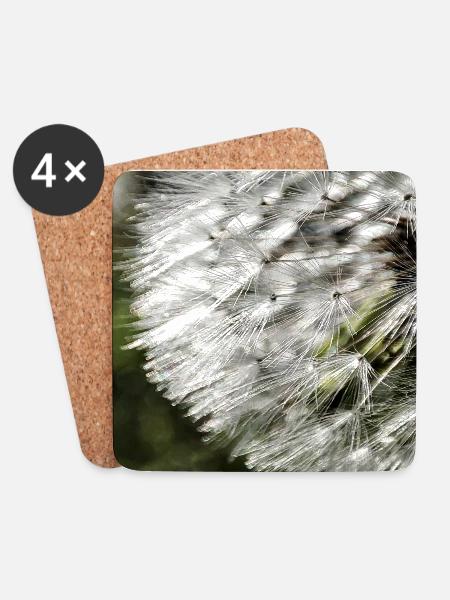 Löwenzahn Pusteblume Nahaufnahme Natur Fotografie - Untersetzer (4er-Set) - Weiß
