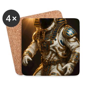 Astronaut in altägyptischer futuristischer Ausrüstung - Untersetzer (4er-Set) - Weiß - Vorne