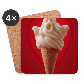 Schrecklich leckere Geisterwaffel - Untersetzer (4er-Set) - Weiß - Vorne