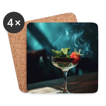 Rauchiger Minz-Zitrus-Cocktail - Untersetzer (4er-Set) - Weiß - Vorne