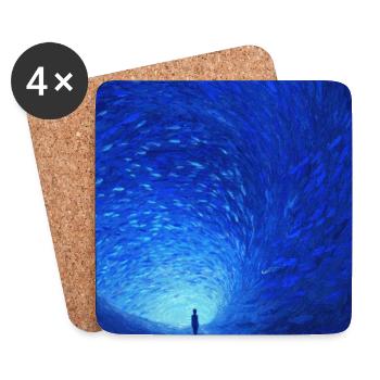Azure Spiral Portal - Untersetzer (4er-Set) - Weiß - Vorne
