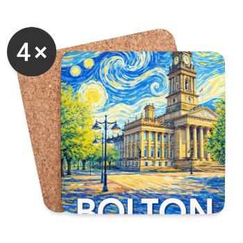 Bolton England Impression - Untersetzer (4er-Set) - Weiß - Vorne