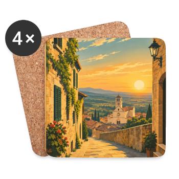 Assisi Umbrien - Untersetzer (4er-Set) - Weiß - Vorne