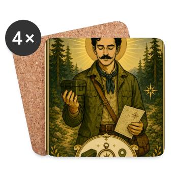 Cache-Sucher | GPS-Schatzsuche Tarot - Untersetzer (4er-Set) - Weiß - Vorne