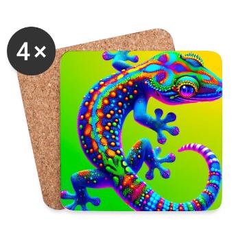 Gecko - Untersetzer (4er-Set) - Weiß - Vorne