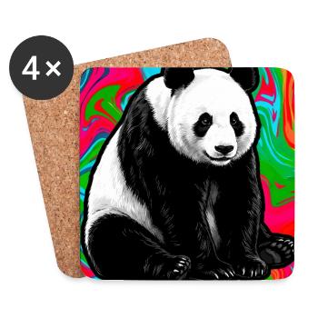 Panda - Untersetzer (4er-Set) - Weiß - Vorne