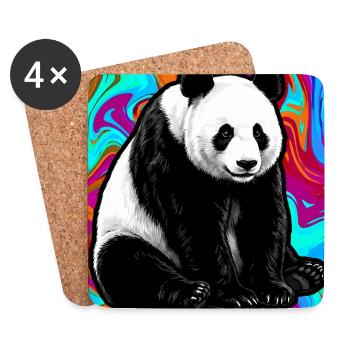 Panda - Untersetzer (4er-Set) - Weiß - Vorne