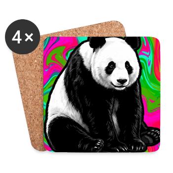 Panda - Untersetzer (4er-Set) - Weiß - Vorne
