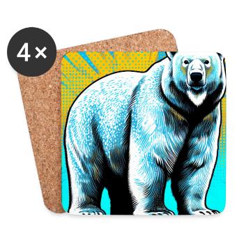 Eisbär - Untersetzer (4er-Set) - Weiß - Vorne