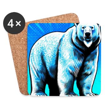 Eisbär - Untersetzer (4er-Set) - Weiß - Vorne