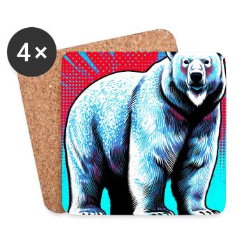 Eisbär - Untersetzer (4er-Set) - Weiß - Vorne