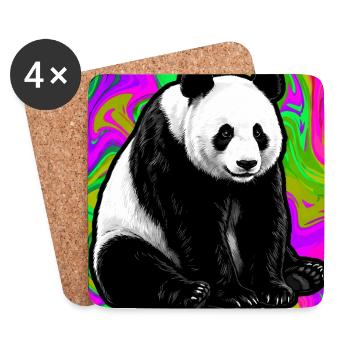 Panda - Untersetzer (4er-Set) - Weiß - Vorne