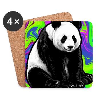 Panda - Untersetzer (4er-Set) - Weiß - Vorne