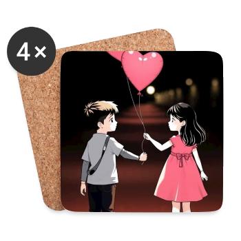 Hearts Delivery of Friendship - Untersetzer (4er-Set) - Weiß - Vorne