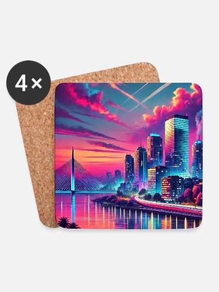 Belgrad Serbien Stadt Design - Untersetzer (4er-Set) - Weiß
