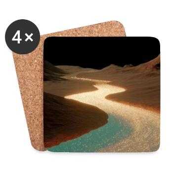 Fluss des goldenen Lichts  - Untersetzer (4er-Set) - Weiß - Vorne