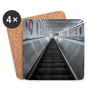Urbaner Rolltreppe Noir - Untersetzer (4er-Set) - Weiß - Vorne