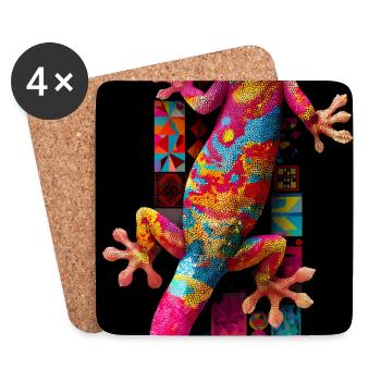 Gecko - Untersetzer (4er-Set) - Weiß - Vorne