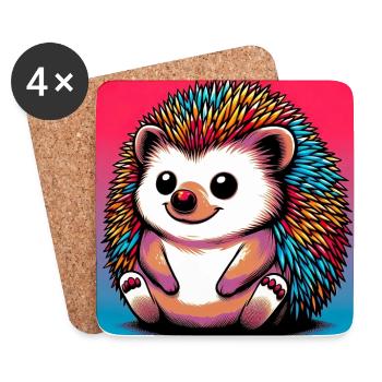 Igel - Untersetzer (4er-Set) - Weiß - Vorne