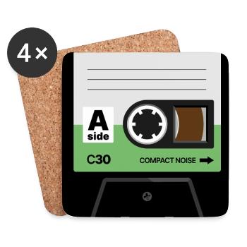 Winzige Kassette - Untersetzer (4er-Set) - Weiß - Vorne