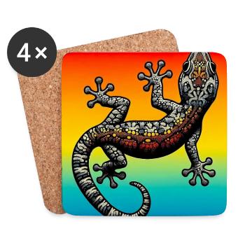 Gecko - Untersetzer (4er-Set) - Weiß - Vorne