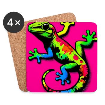 Gecko - Untersetzer (4er-Set) - Weiß - Vorne