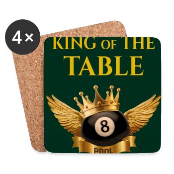 King of Pool – The Royal 8 Ball Design - Untersetzer (4er-Set) - Weiß - Vorne