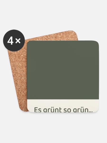 Es grünt so grün – modernes Farbflächen Poster - Untersetzer (4er-Set) - Weiß