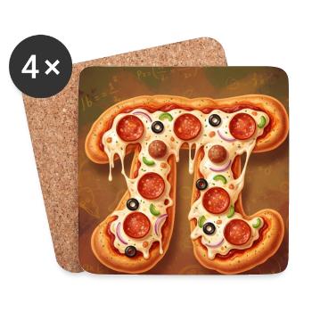 Pi Shape Pizza - Untersetzer (4er-Set) - Weiß - Vorne