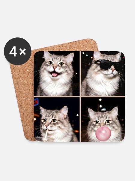 Katzen Munchkin Katze - Untersetzer (4er-Set) - Weiß