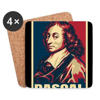 Blaise Pascal France Pop Art - Untersetzer (4er-Set) - Weiß - Vorne