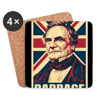 Charles Babbage UK Pop Art - Untersetzer (4er-Set) - Weiß - Vorne