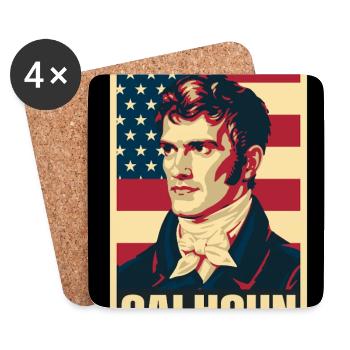 John C. Calhoun USA Pop Art - Untersetzer (4er-Set) - Weiß - Vorne