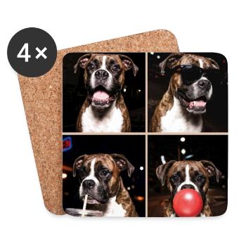 Hunde Boxer Hund - Untersetzer (4er-Set) - Weiß - Vorne