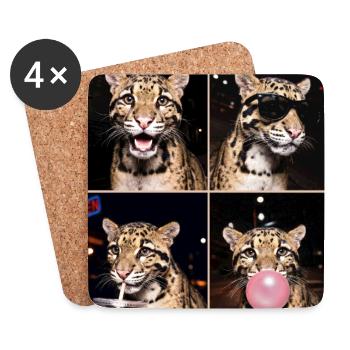 Nebelparder Clouded Leopard - Untersetzer (4er-Set) - Weiß - Vorne