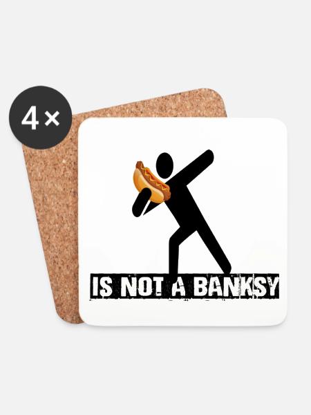hot dog banksy - Coasters (set of 4) - white