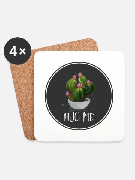 Hug Cactus - Untersetzer (4er-Set) - Weiß