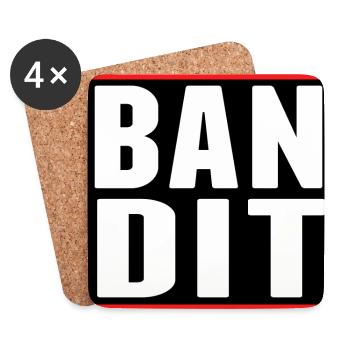 bandit dieb crime criminal aufkleber hooligan gang - Untersetzer (4er-Set) - Weiß - Vorne