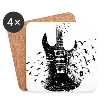 Guitar Graphic Guitar Player Rock Band Member Musi - Untersetzer (4er-Set) - Weiß - Vorne