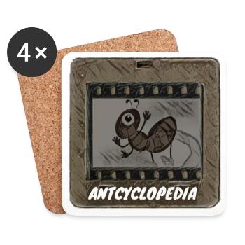 Eine einäugige Ameise auf einem Dia. Antcyclopedia - Untersetzer (4er-Set) - Weiß - Vorne