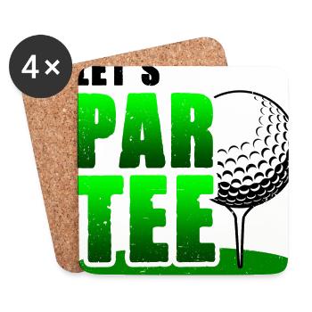 Let's Par Tee Golf Player Golfing Golf Course Golf - Untersetzer (4er-Set) - Weiß - Vorne