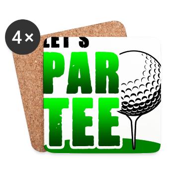 Let's Par Tee Golf Player Golfing Golf Course Golf - Untersetzer (4er-Set) - Weiß - Vorne