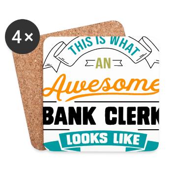 This Is What An Awesome Bank Clerk Looks Like Book - Untersetzer (4er-Set) - Weiß - Vorne