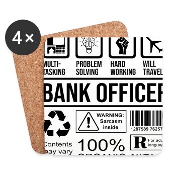 Bank Officer Limited Edition Banker Bank Clerk Fin - Untersetzer (4er-Set) - Weiß - Vorne