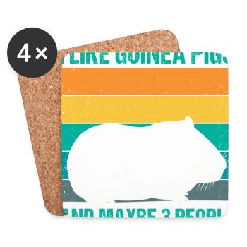 I Like Guinea Pigs And Maybe Three People Animals - Untersetzer (4er-Set) - Weiß - Vorne