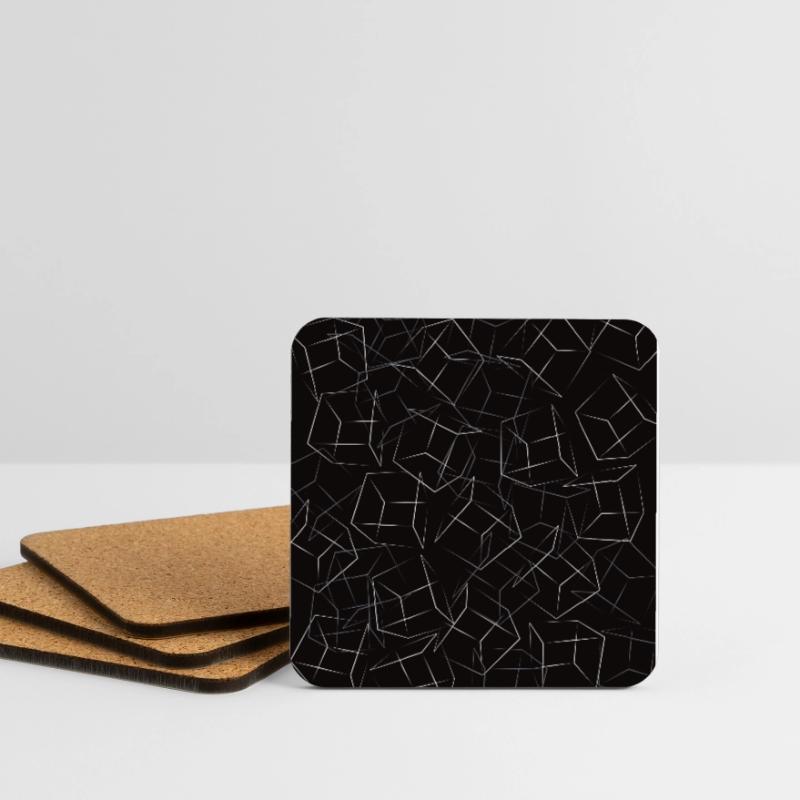 Math 3D Dice Pattern Jeu, Dés Amusez-vous Dessous de verre (lot de 4)