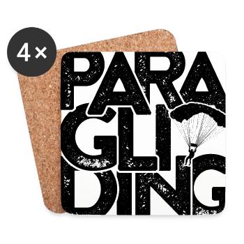 Retro Graphic Paragliding Paraglider Parachute Sky - Untersetzer (4er-Set) - Weiß - Vorne